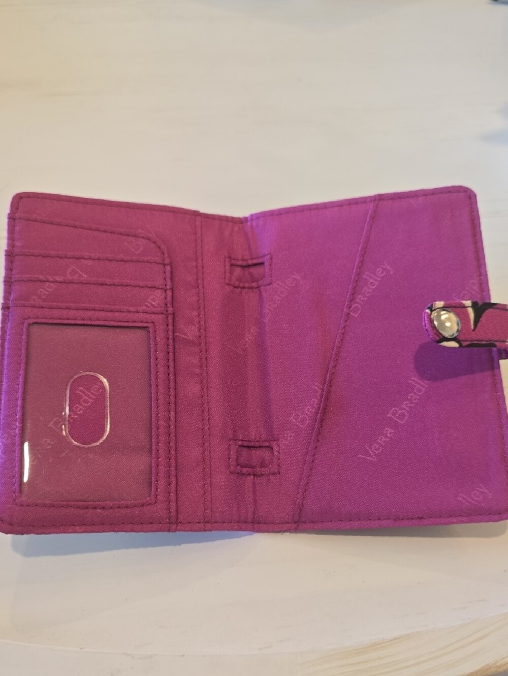 Vera Bradley Quilted Floral Snap Wallet in Blue, Pink and Yellow - Picture 3 of 5